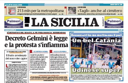 Una pagina di Atletica sul quotidiano “La Sicilia”
